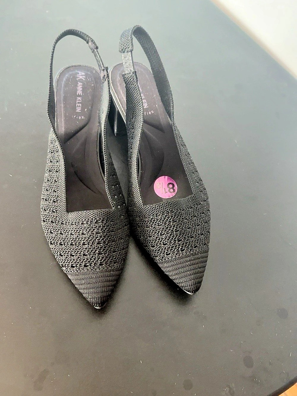 Anne Klein Novella Pump Black Slingback Heels Size 8